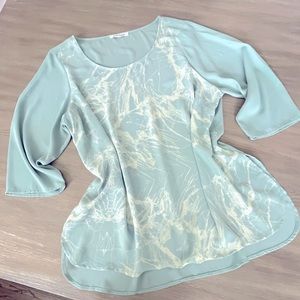 Teal marble blouse